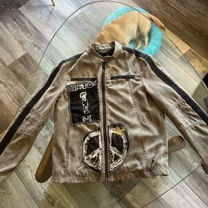 Faux suede rock and republic jacket